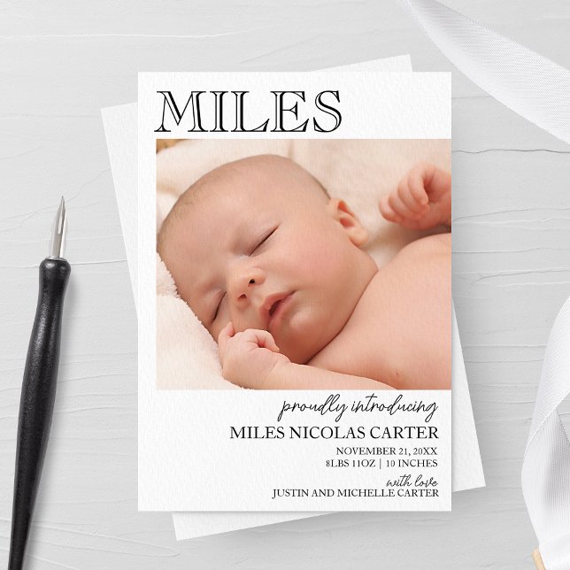 Anúncio de Nascimento Elegante Moderno (Criador carregado)