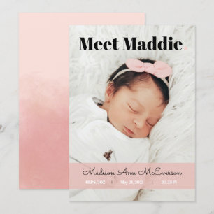 Anúncio de Nascimento Encontra-se Pink Bebê Escamu