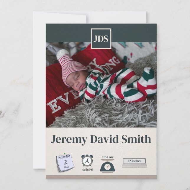 Anúncio de Nascimento Férias do Bebê  (Frente)