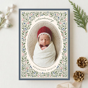 Anúncio de Nascimento Floral de Natal Vintage Boni