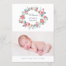 Anúncio de Nascimento Floral do Jardim