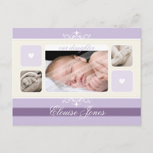 ANÚNCIO DE NASCIMENTO :: florescer1 - menina (Frente)