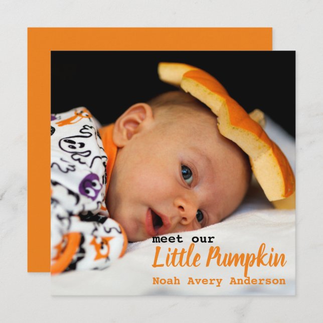 Anúncio de Nascimento Foto de Ação de Graças (Frente/Verso)