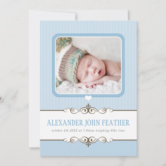 ANÚNCIO DE NASCIMENTO FOTO precioso bebê menino az (Frente)