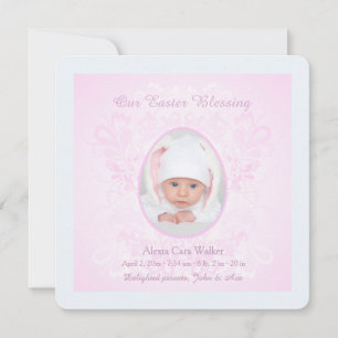 Anúncio de Nascimento Foto Rosa Bênção de Páscoa