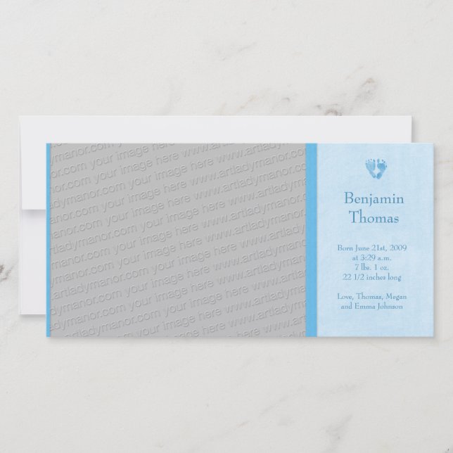 Anúncio de Nascimento Fotográfico de Pegadas do Be (Frente)