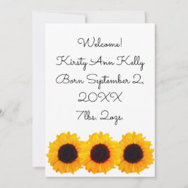 Anúncio de Nascimento Girassóis Amarelos 4Kate