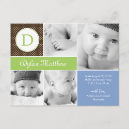 Anúncio de nascimento inicial moderno - Azul