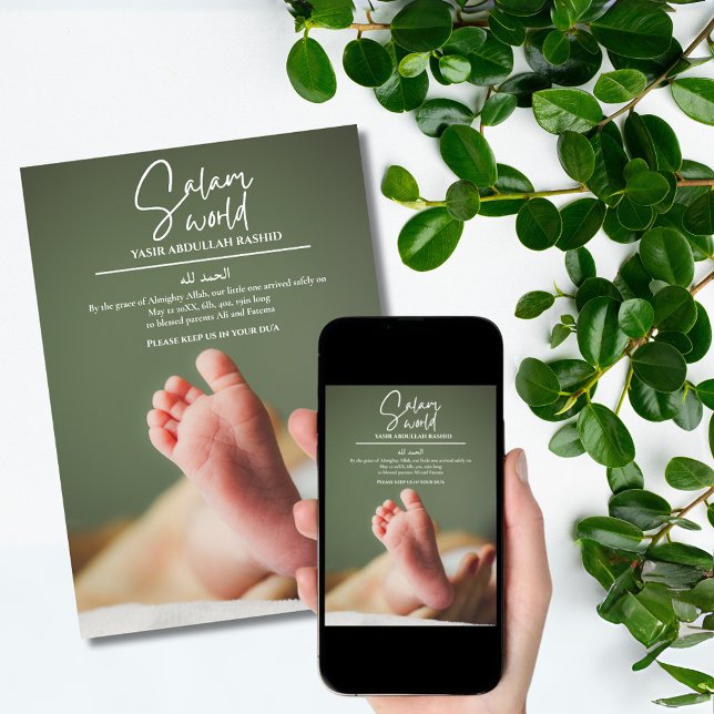 Anúncio de Nascimento Islâmico Muçulmano do Mundo  (Salam World Muslim Islamic Birth Announcement)