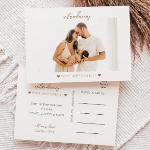 Anúncio de Nascimento Minimalista Branco com Foto 