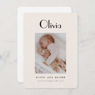 Anúncio de Nascimento Mínimo Clássico