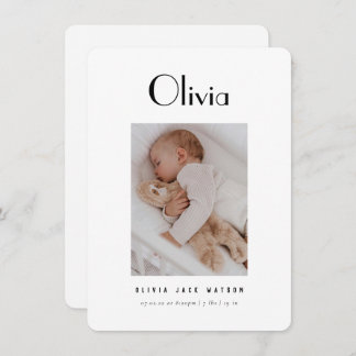 Anúncio de Nascimento Mínimo Clássico