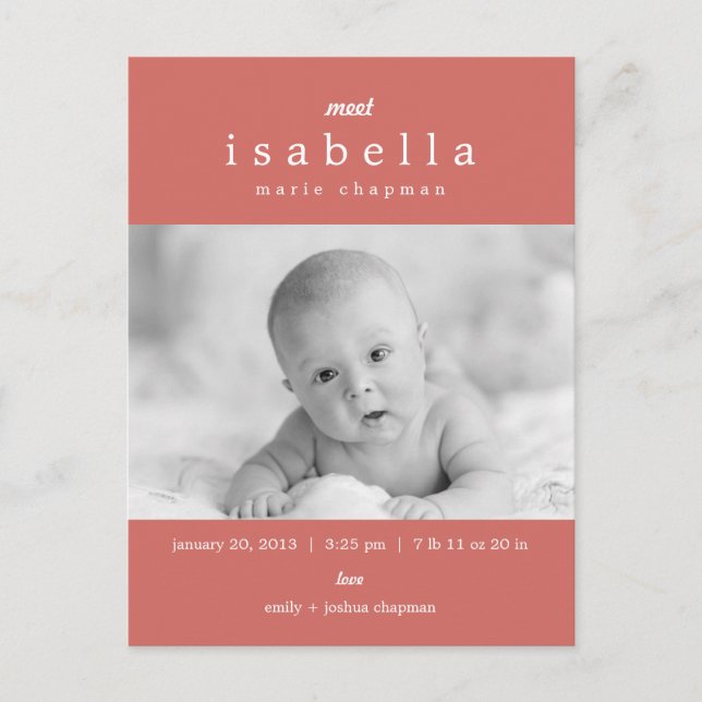 Anúncio de Nascimento MODERNO (Frente)