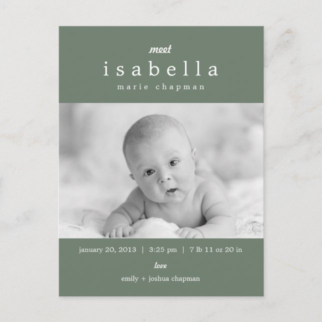 Anúncio de nascimento MODERNO (Frente)