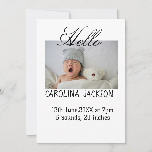 Anúncio de nascimento moderno da nova nascer (Frente)