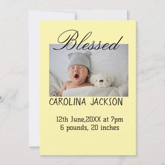 Anúncio de nascimento moderno da nova nascer (Frente)