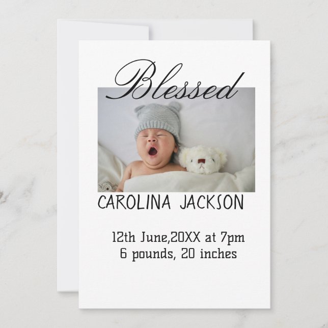 Anúncio de nascimento moderno da nova nascer (Frente)