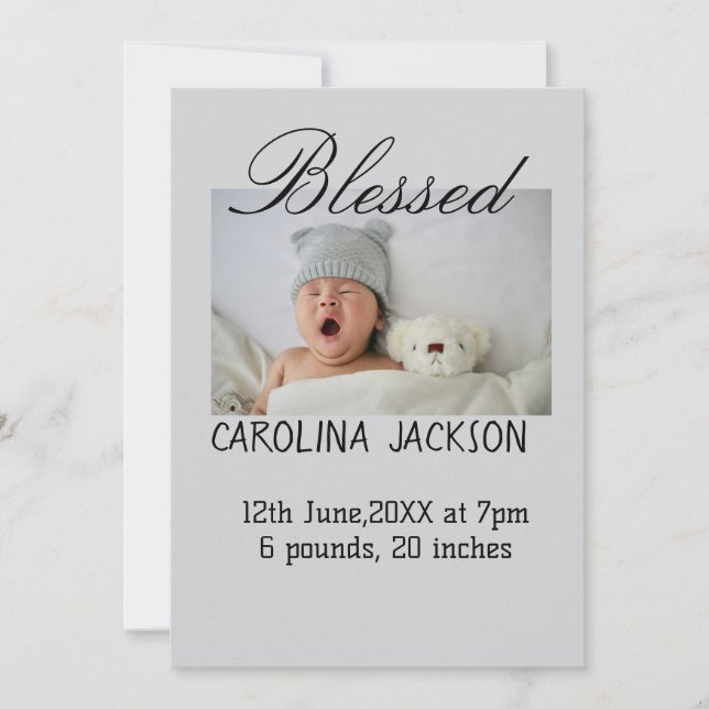 Anúncio de nascimento moderno da nova nascer (Frente)