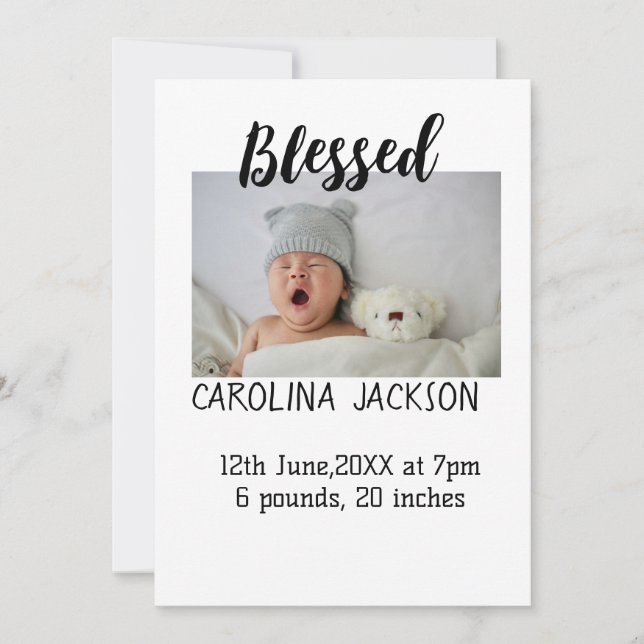 Anúncio de nascimento moderno da nova nascer (Frente)