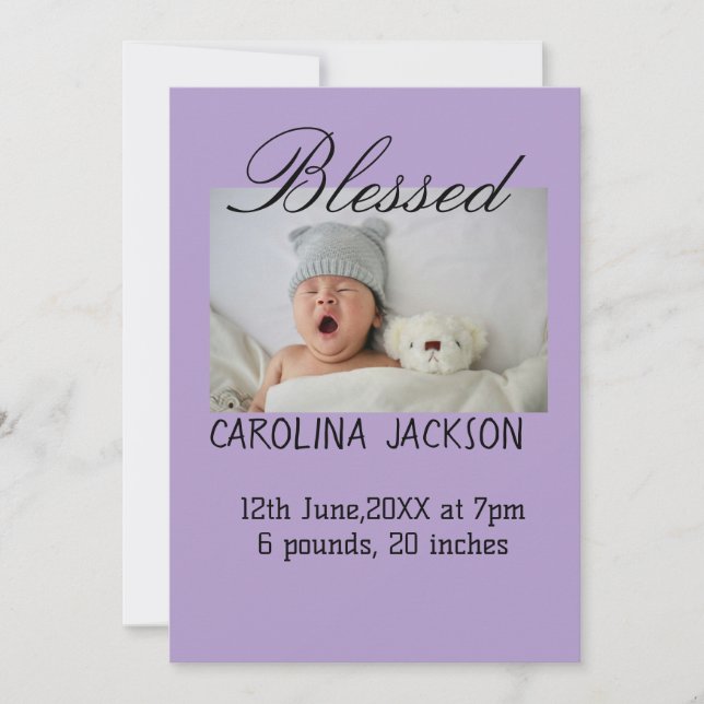 Anúncio de nascimento moderno da nova nascer (Frente)