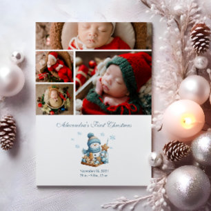 Anúncio de Nascimento no Primeiro Natal com 4 Foto