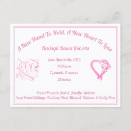 Anúncio de Nascimento - Nova Mão para Segurar - Be