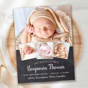 Anúncio de Nascimento Personalizado Quadro de Foto
