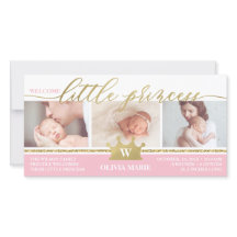 Anúncio de nascimento, Princesa Pequena, Foil Faux