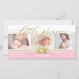 Anúncio de nascimento, Princesa Pequena, Foil Faux