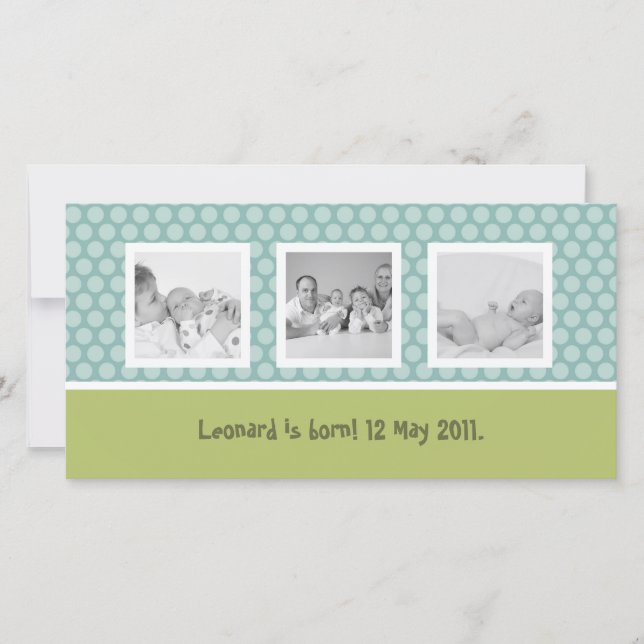 Anúncio de nascimento rápido com bolinhas bonitas (Frente)