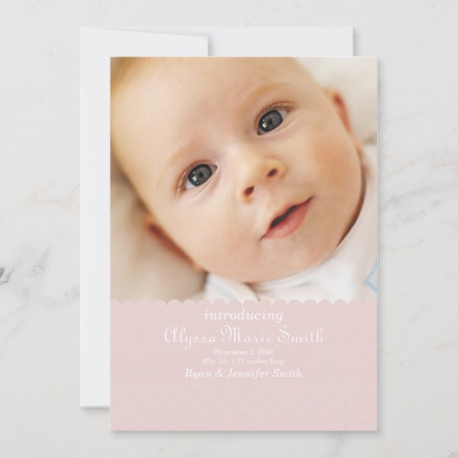 anúncio de nascimento rosa (Frente)