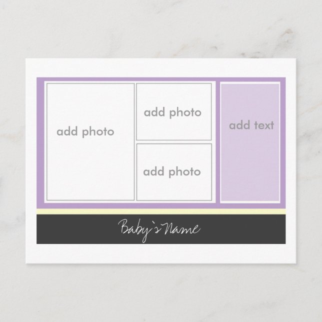 Anúncio de nascimento: Roxo (Frente)