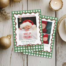 Anúncio de Nascimento Santa Baby em Xadrez Natalin