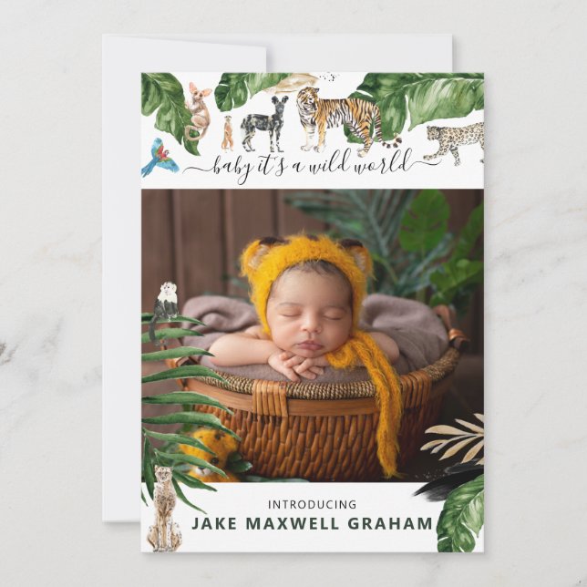Anúncio de Nascimento | Selva Tropical de Dupla Fa (Frente)