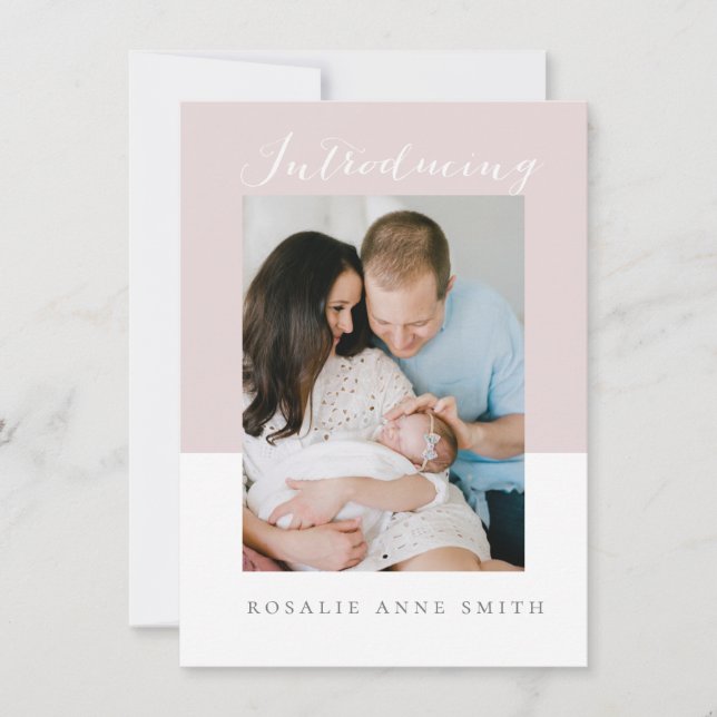 anúncio de nascimento simples e doce com mensagem (Frente)