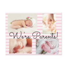 Anúncio de Nascimento "Somos Pais" Rosa Bonito