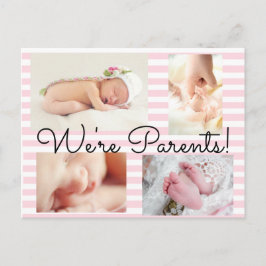 Anúncio de Nascimento "Somos Pais" Rosa Bonito