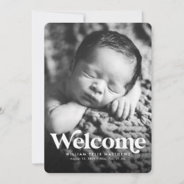 Anúncio de nascimento vertical azul de boas-vindas