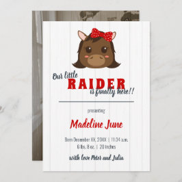 Anúncio de Nascimento Vertical Vermelho de Cavalo