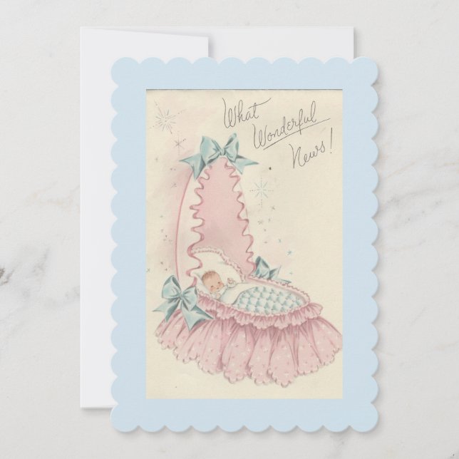 Anúncio de Nascimento Vintage Baby Boy (Frente)