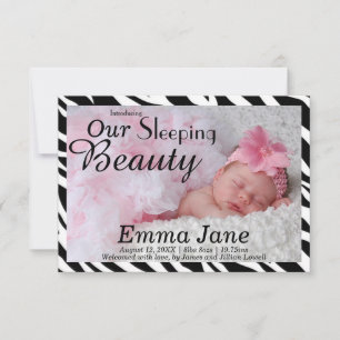 Anúncio de Nascimento Zebra Sleeping Beauty Impres