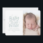 Anúncio de natal clássico mínimo moderno<br><div class="desc">Bebê está frio fora do anúncio de natalidade de Natal moderno e mínimo. As cores podem ser alteradas,  parte de uma coleção.</div>