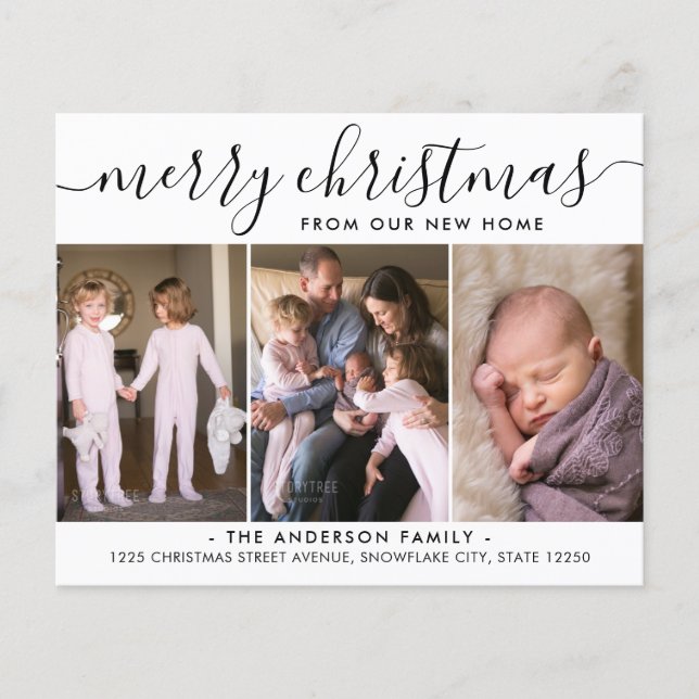 Anúncio de Natal de Férias de Mudança de Foto (Frente)