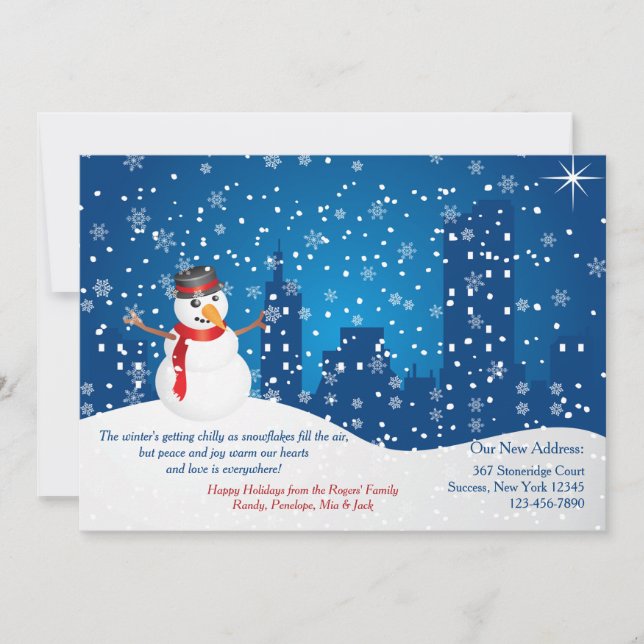 Anúncio de Natal do Boneco de Neve da Cidade com M (Frente)