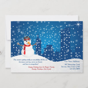 Anúncio de Natal Móvel do Boneco de Neve da Cidade