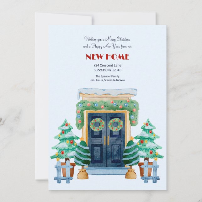 Anúncio de Natal na Porta da Frente para Mudança (Frente)