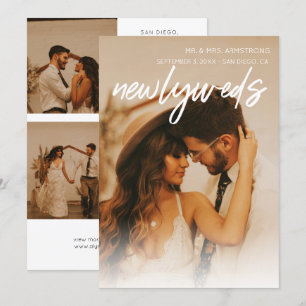 Anúncio de Newlyweds com 3 Fotografias e Tipograf