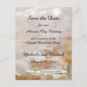 Anúncio de Noivado Beach Bottle Save the Date