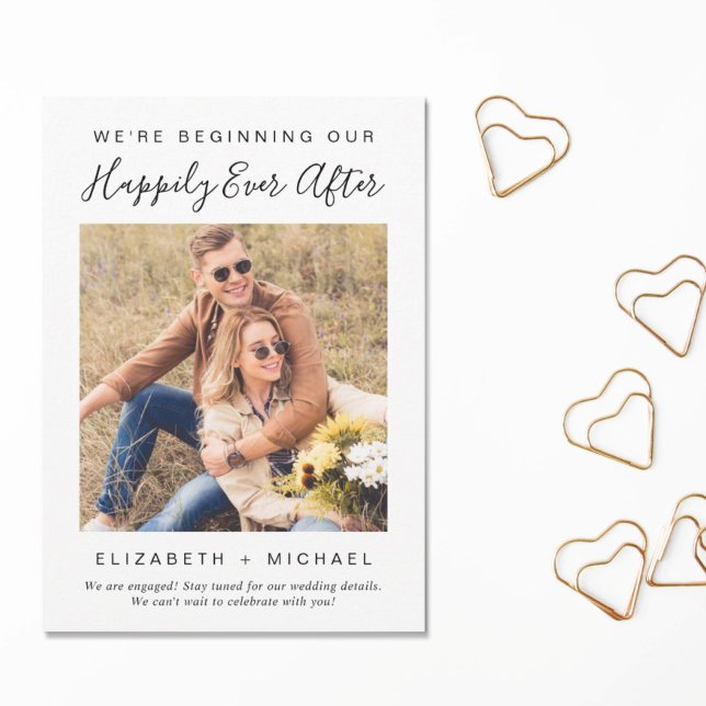 Anúncio de Noivado com Foto de Compromisso Moderno (Criador carregado)