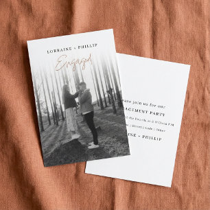 Anúncio de Noivado com Foto de Gradiente Moderna